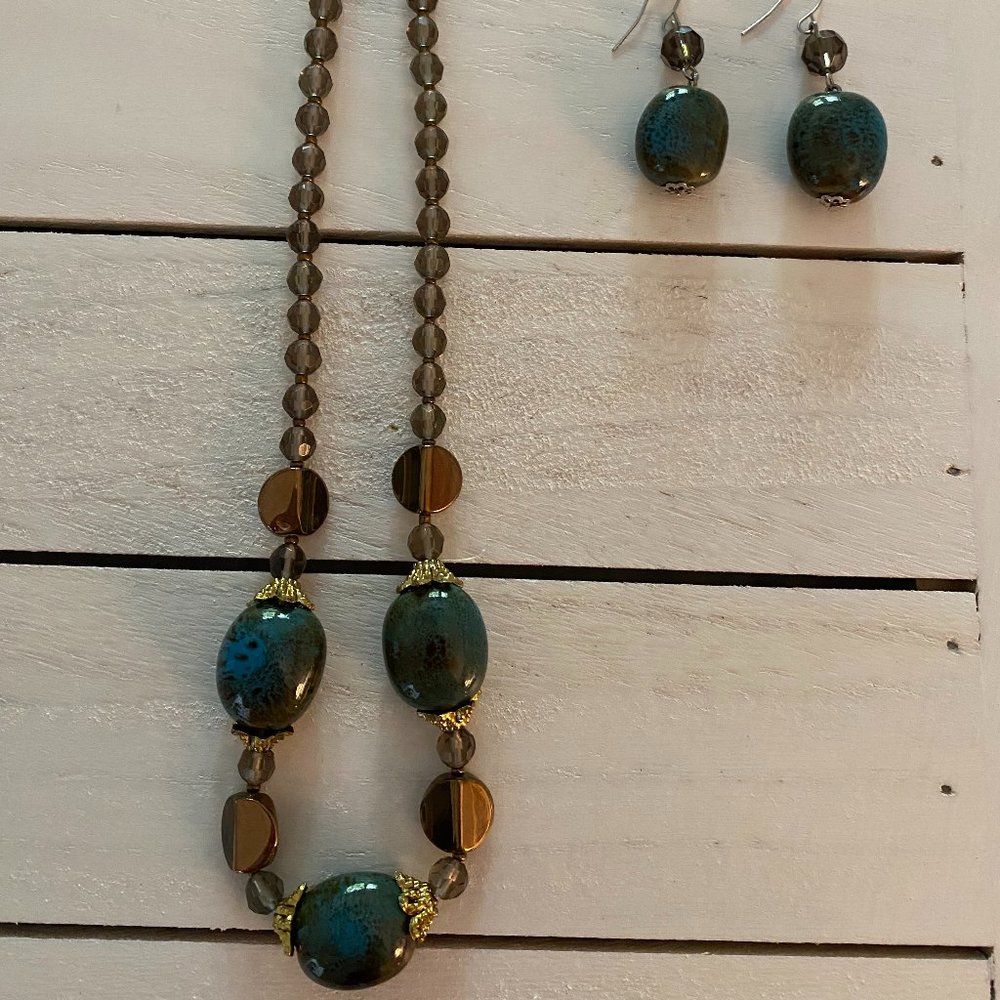Beaded Necklace & Earring Set